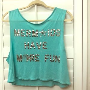 Mermaids have more fun crop top